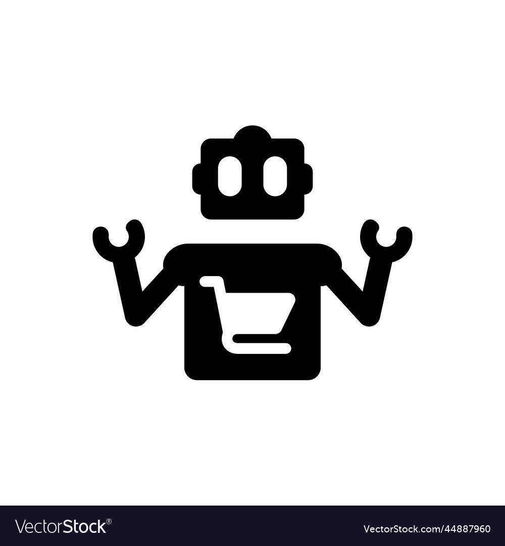 Shopping robot service icon Royalty Free Vector Image