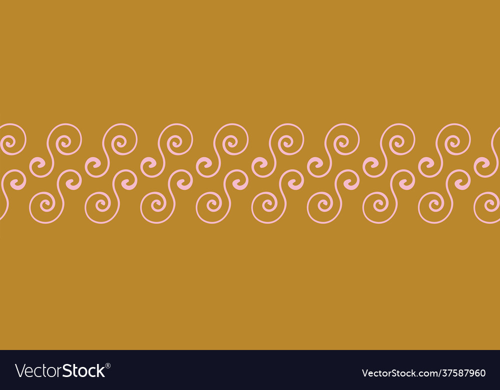 Simple swirls abstract warm border print vector image Simple swirls abstract warm border print