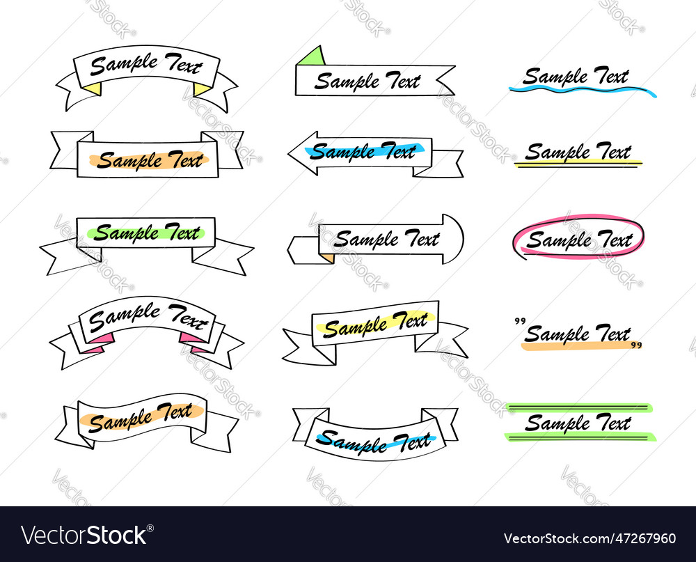 Text title frame set in doodle style color