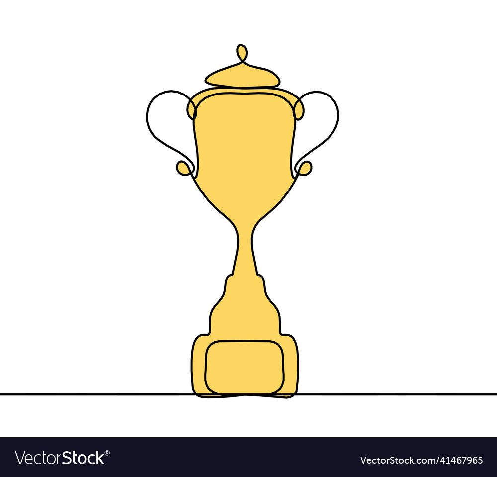 Abstract color cup as continuous lines drawing