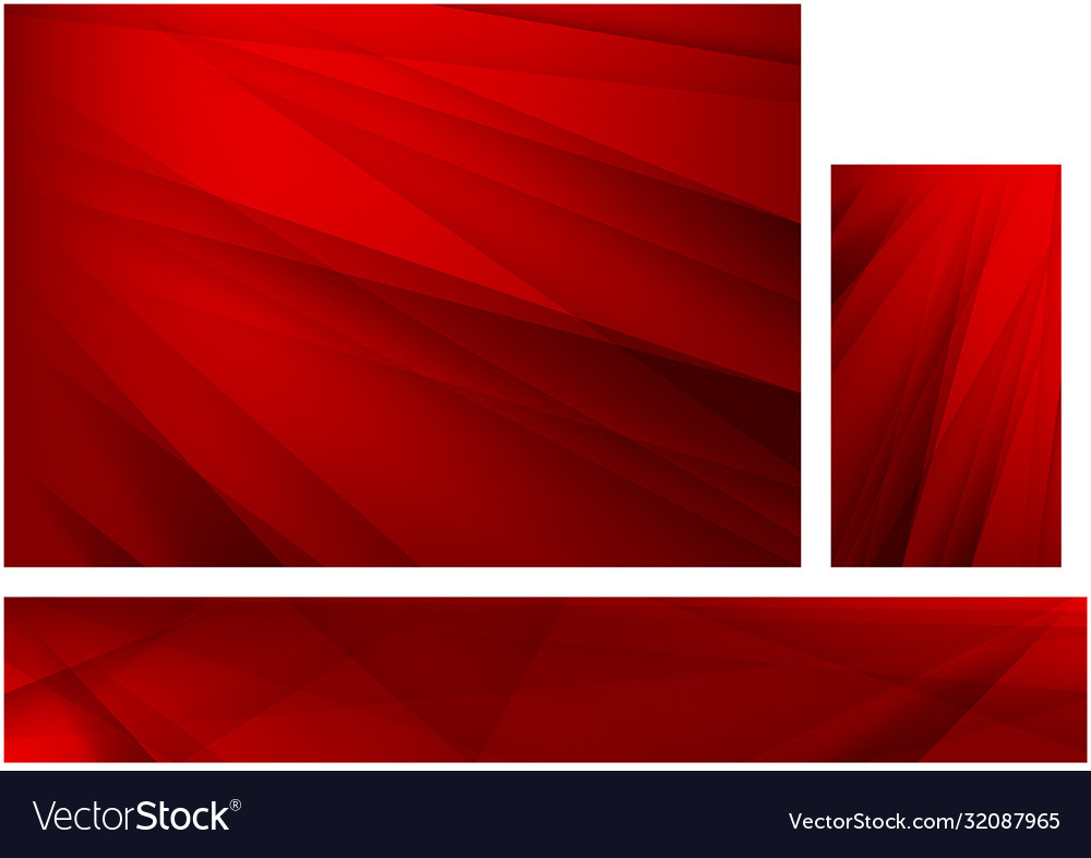 Abstract Red Stripes Background Set