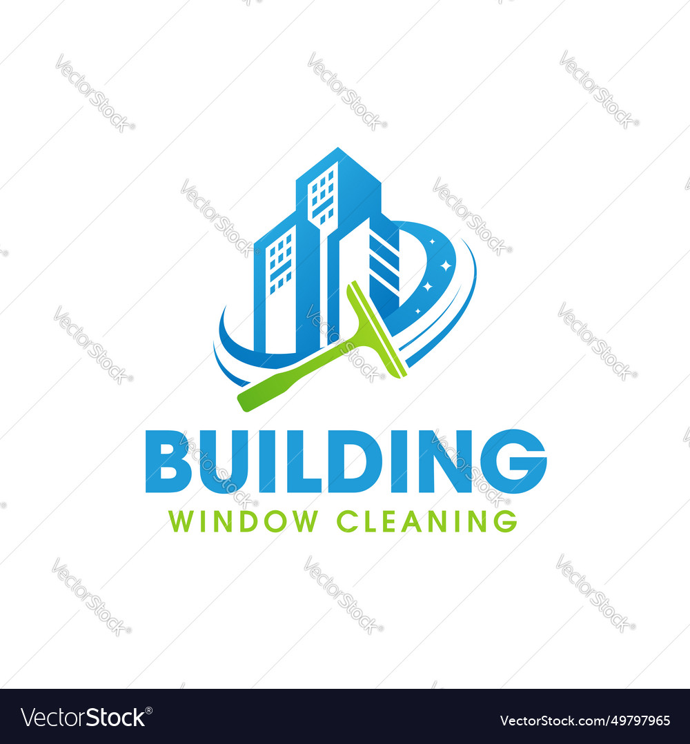 Building cleaning service logo symbol icon design