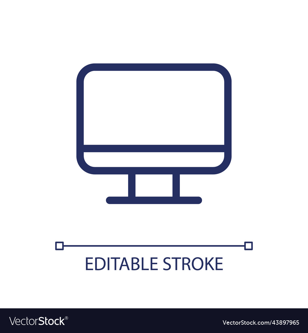 Computer monitor pixel perfect linear ui icon Vector Image Computer monitor pixel perfect linear ui icon