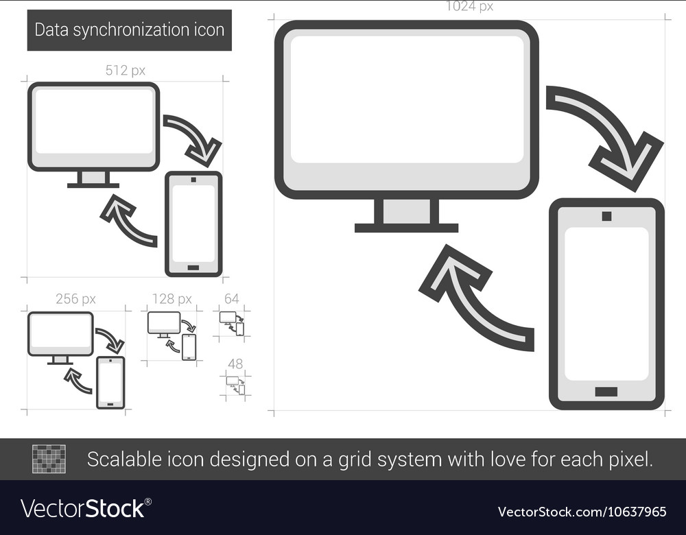 Data synchronization line icon