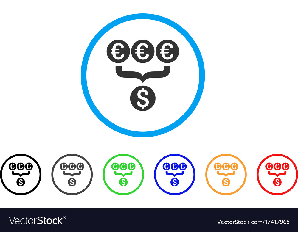 Euro dollar conversion aggregator rounded icon Vector Image