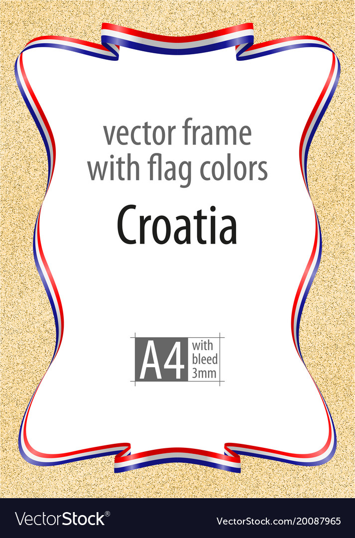 Frame and border of ribbon with the colors