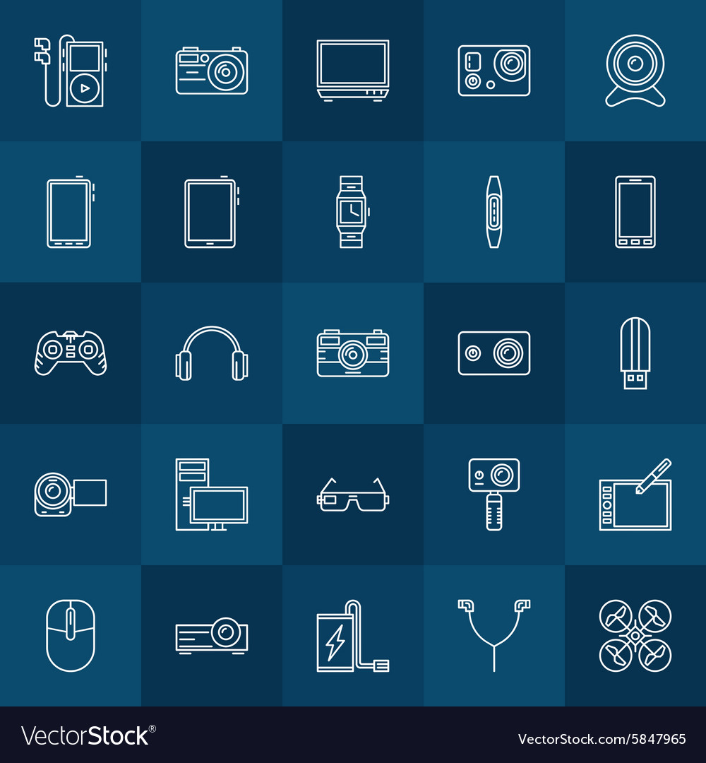 Gadgets linear icons