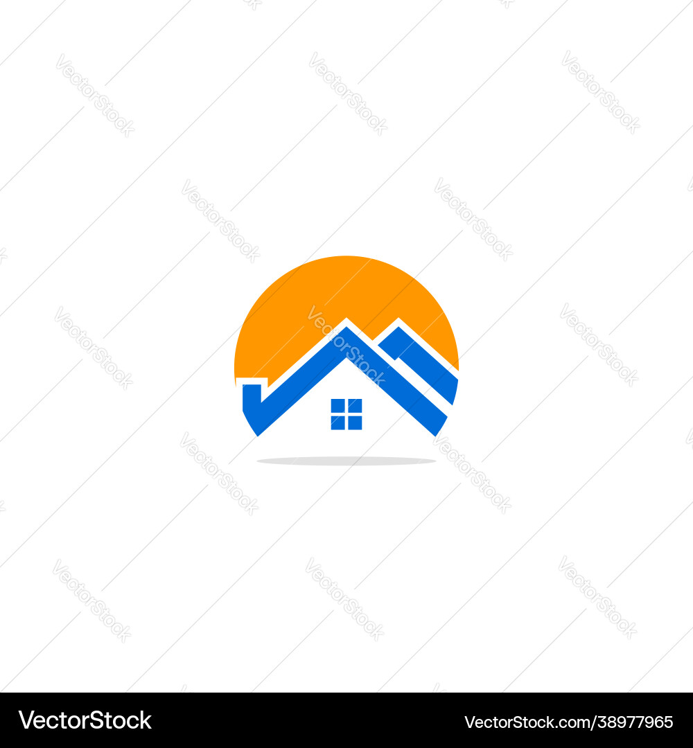 Home realty roof logo Royalty Free Vector Image
