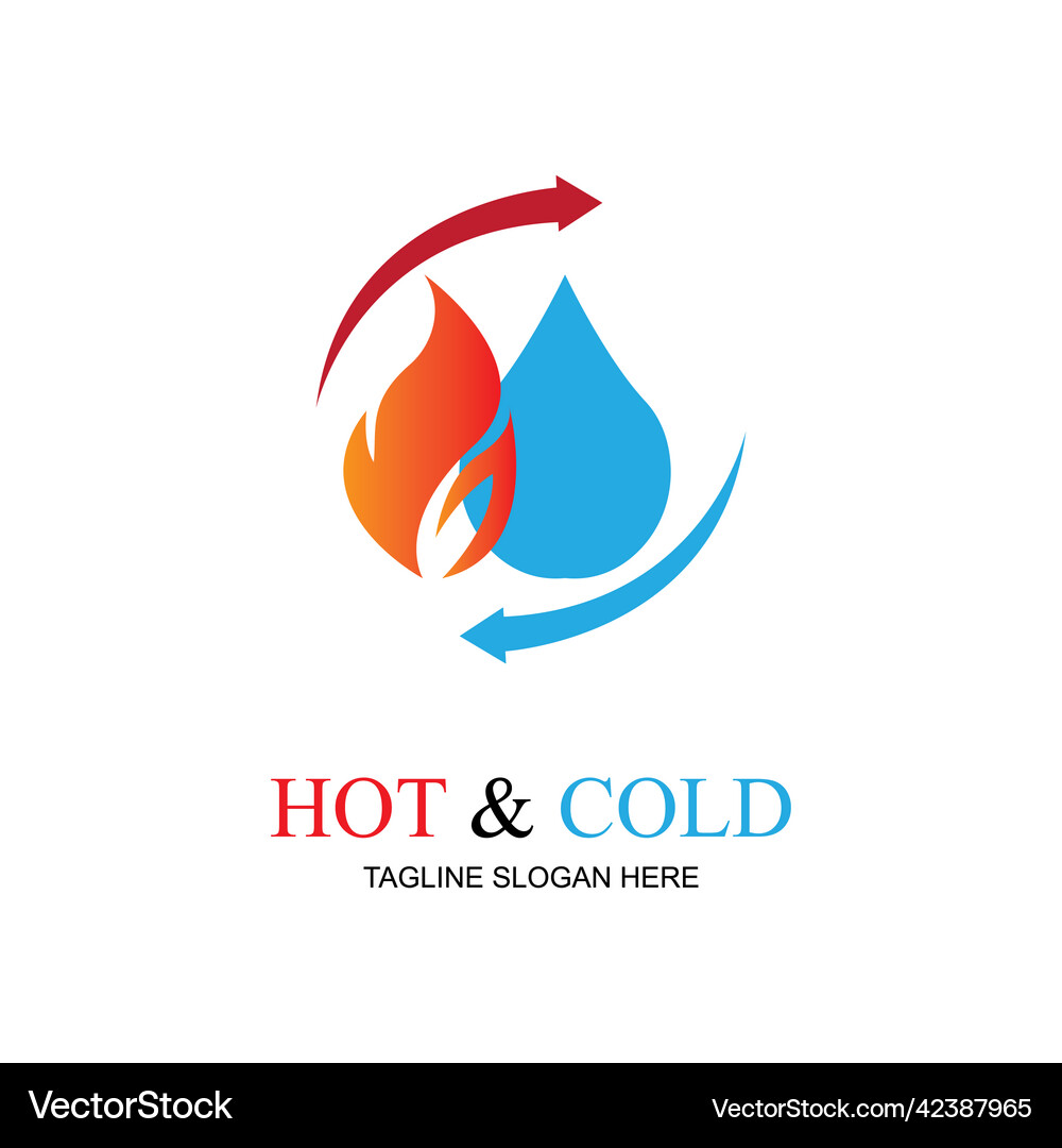 Hot and cold logo design template Royalty Free Vector Image