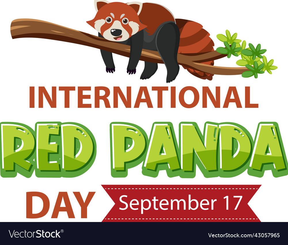 Internationaler roter Panda-Tag am 17 September vector image Internationaler roter Panda-Tag am 17 September