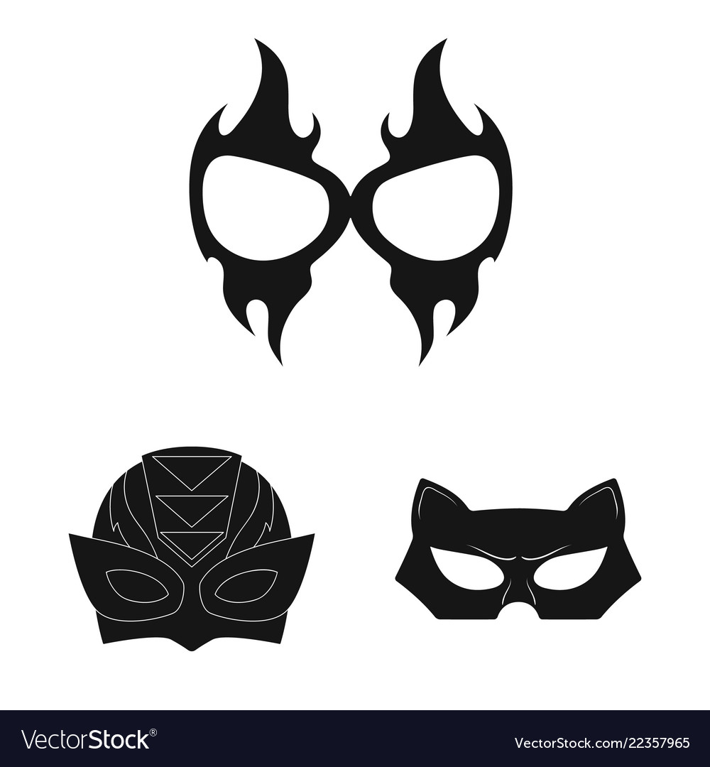 Isolated object of hero and mask sign collection vector image Isolated object of hero and mask sign collection