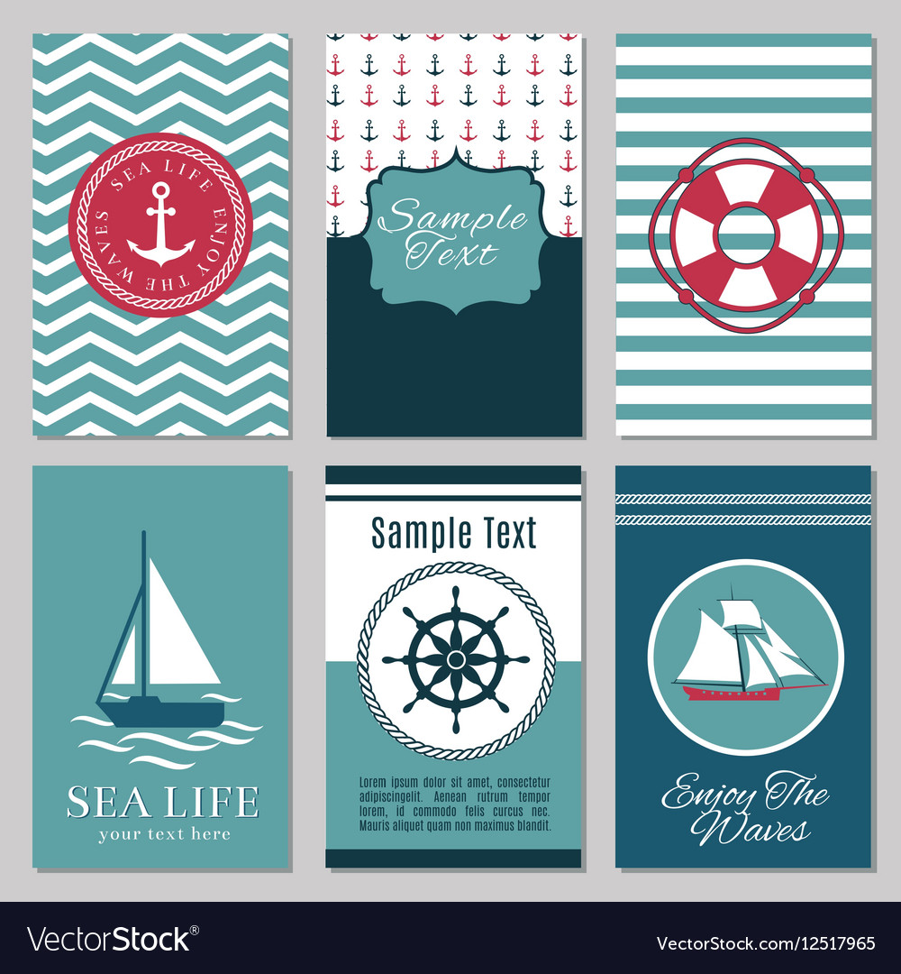 Marine banners or summer nautical invitation cards Throughout Nautical Banner Template