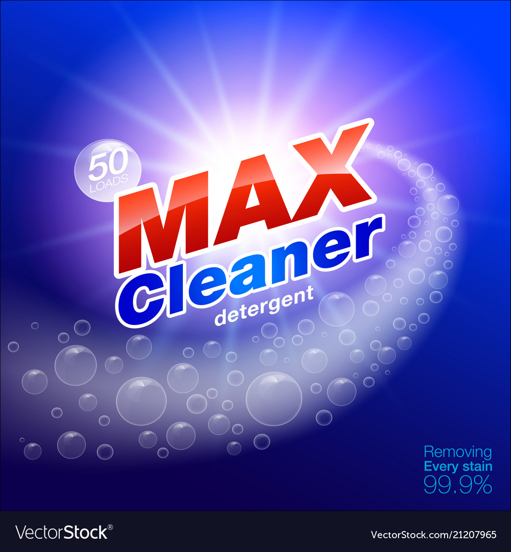 Max cleaner detergent label Royalty Free Vector Image