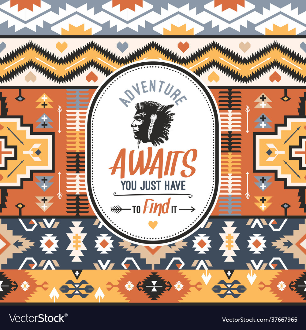 Native colorful aztec seamless pattern
