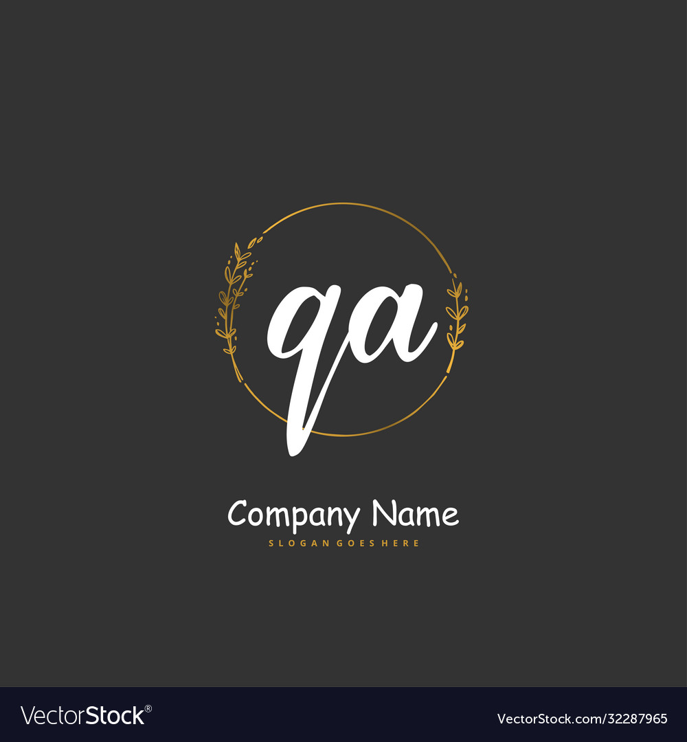 Q a qa initial handwriting and signature logo vector image Q a qa initial handwriting and signature logo