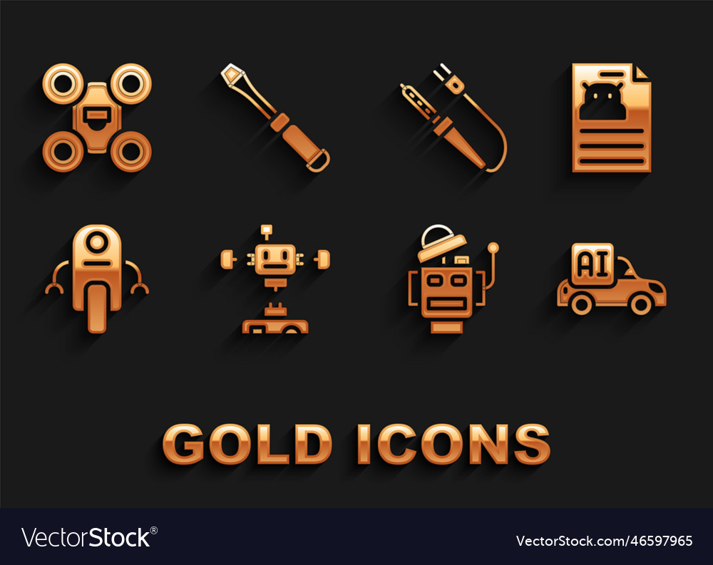 Set disassembled robot technical specification vector image Set disassembled robot technical specification