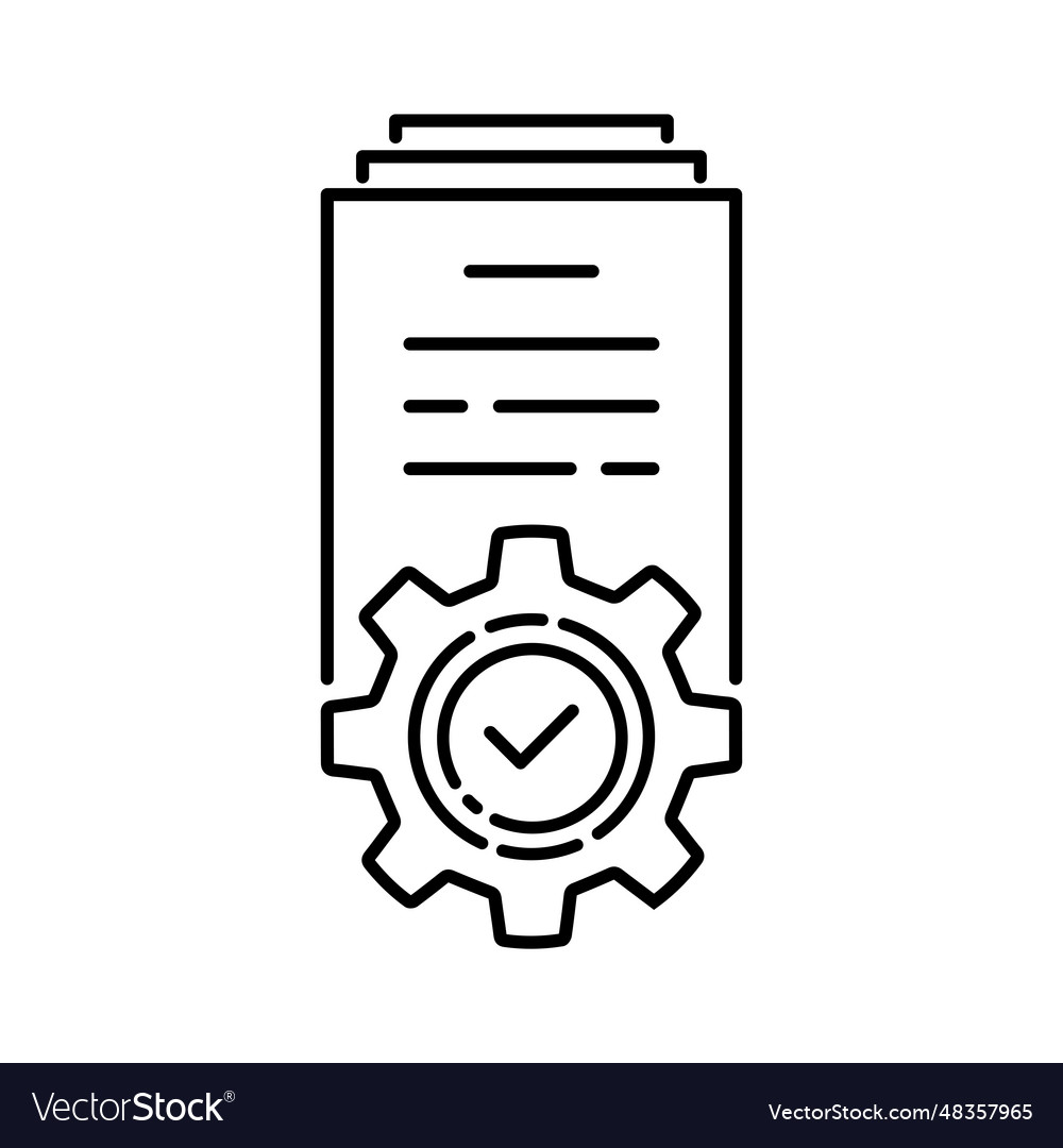 Thin line doc like operational documentation flat vector image Thin line doc like operational documentation flat