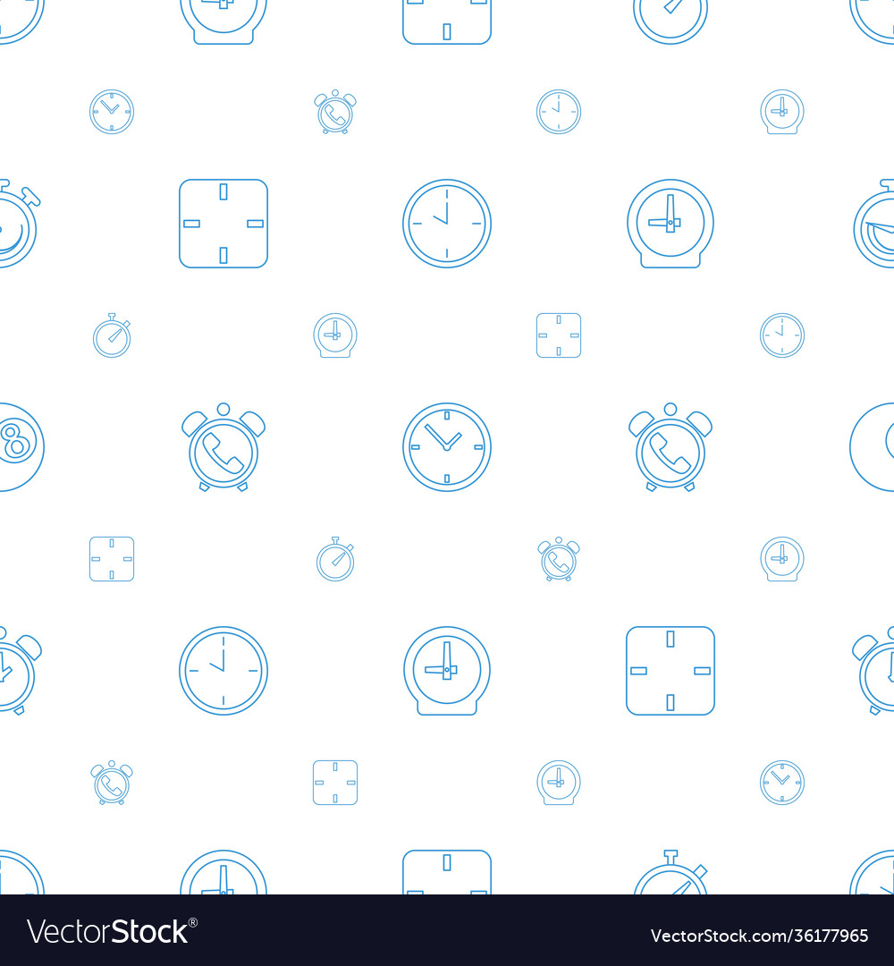 Timer icons pattern seamless white background