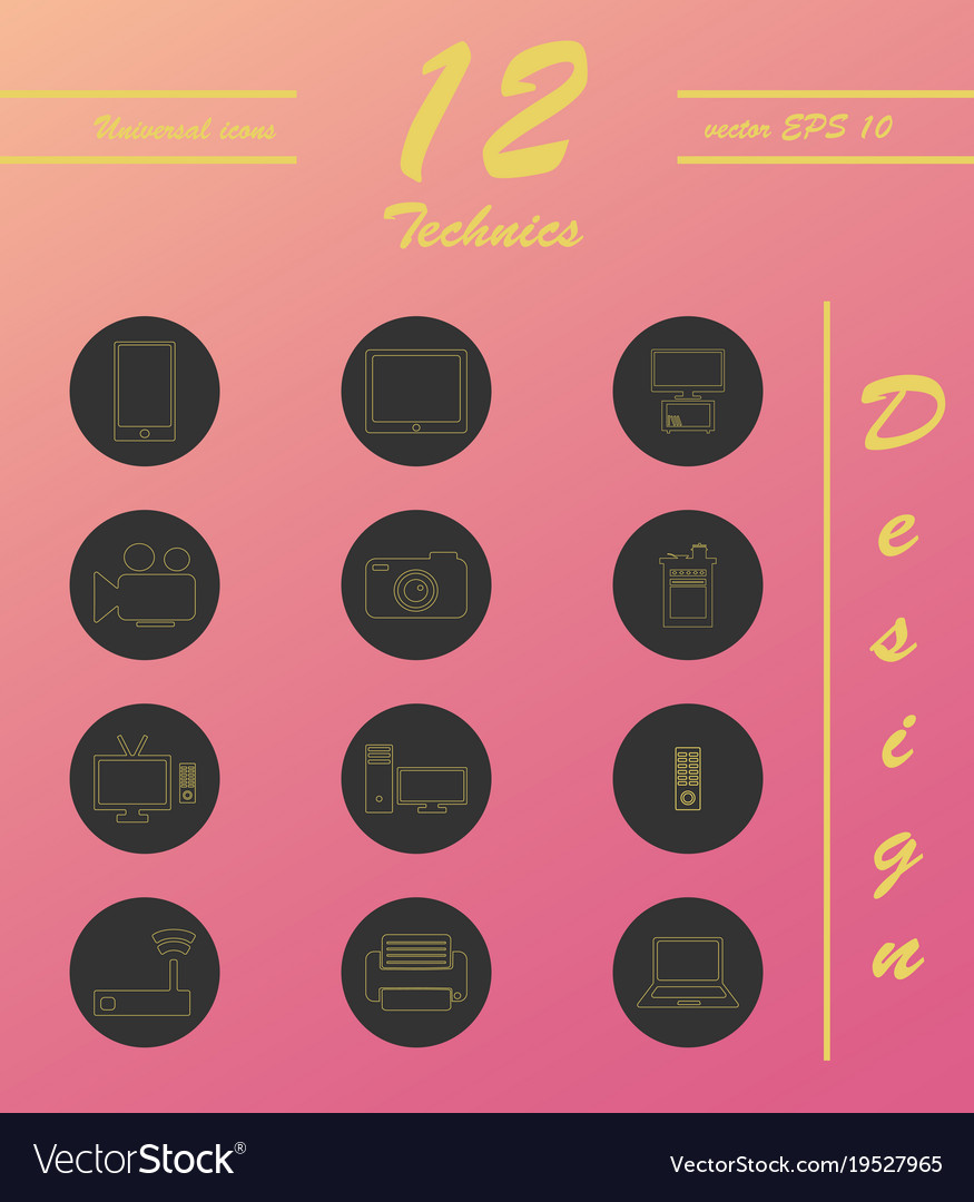 Unique thin line icons set of computer hardware