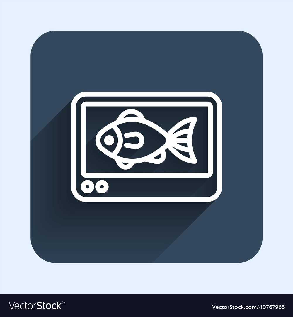 White line fish finder echo sounder icon isolated vector image White line fish finder echo sounder icon isolated