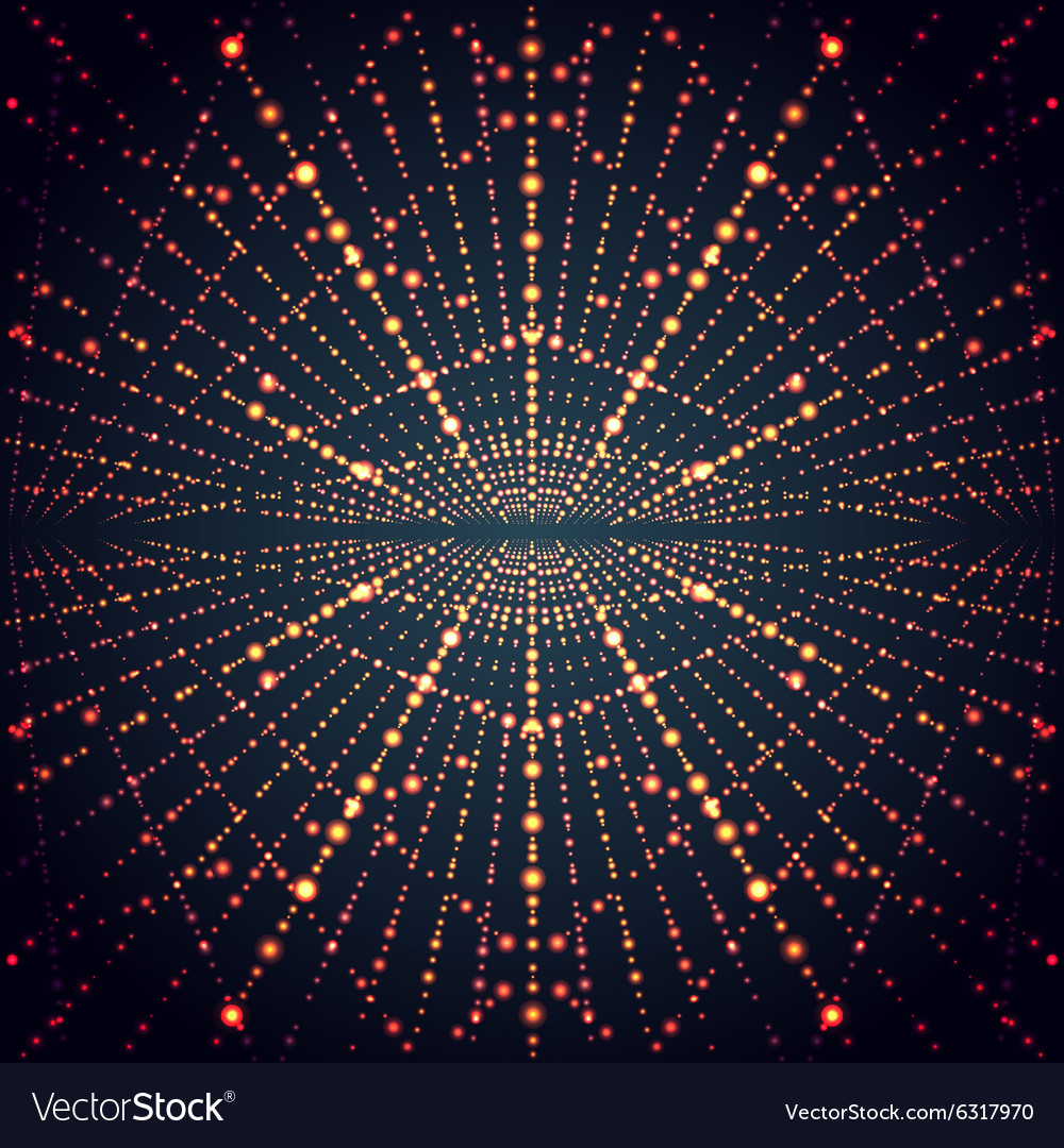 Abstract perspective infinity grid with glowing Vector Image
