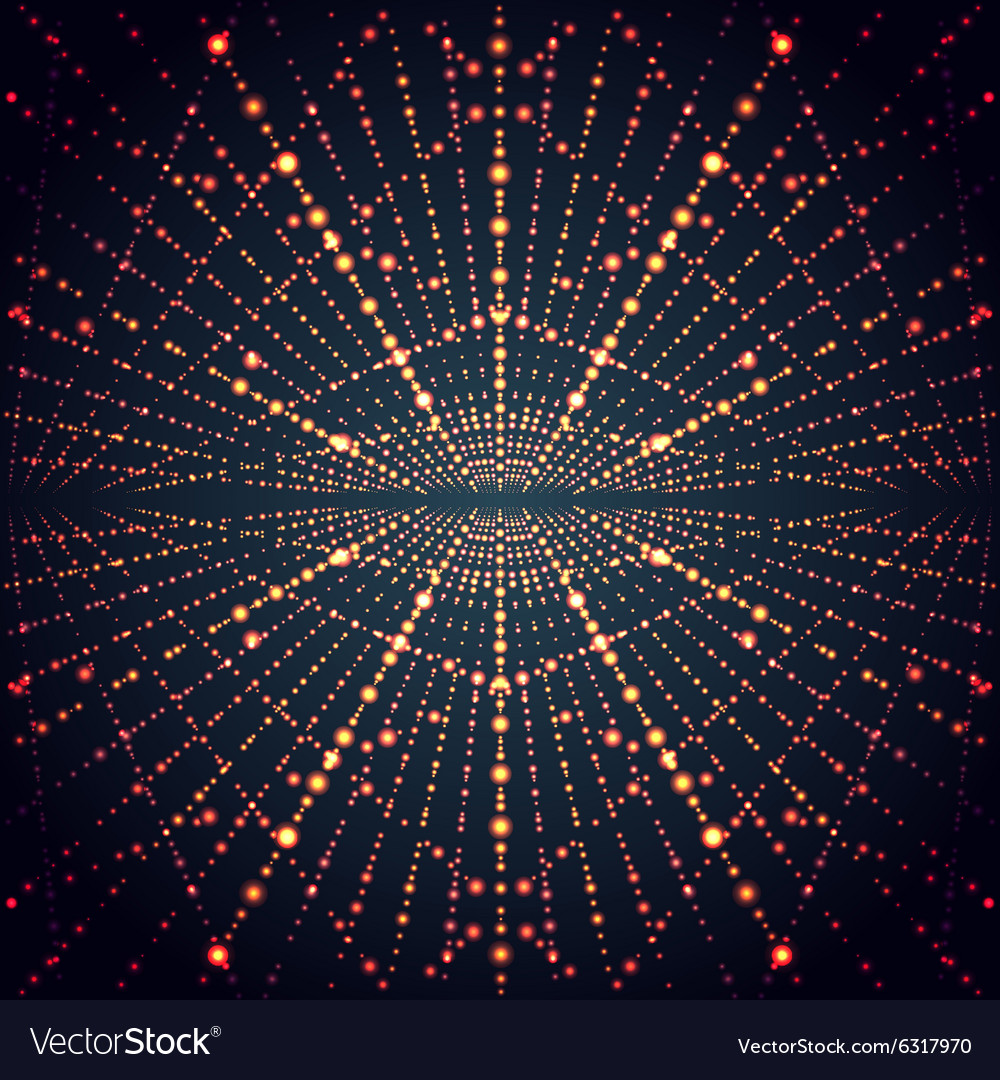 Abstract perspective infinity grid with glowing