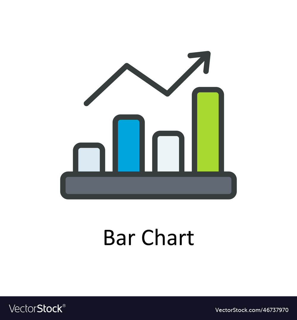 Bar chart fill outline icons simple stock