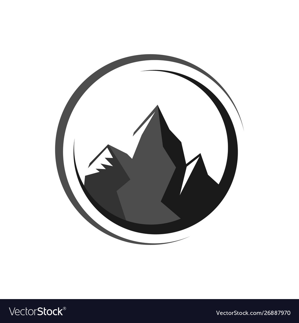 Nieuw Circle curve with simple mountain logo design Vector Image LM-68