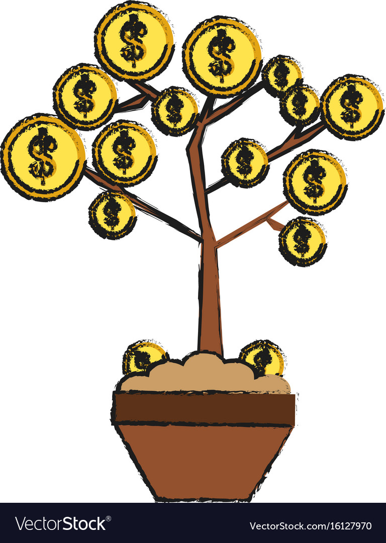 Coin tree Royalty Free Vector Image - VectorStock