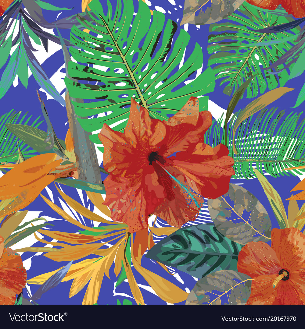Floral seamless pattern background with isolated