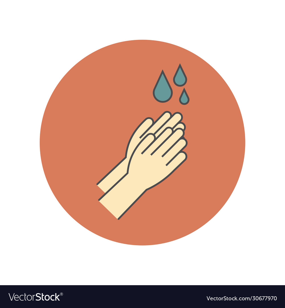 Hand wash flat icon clean hands flat icon Vector Image