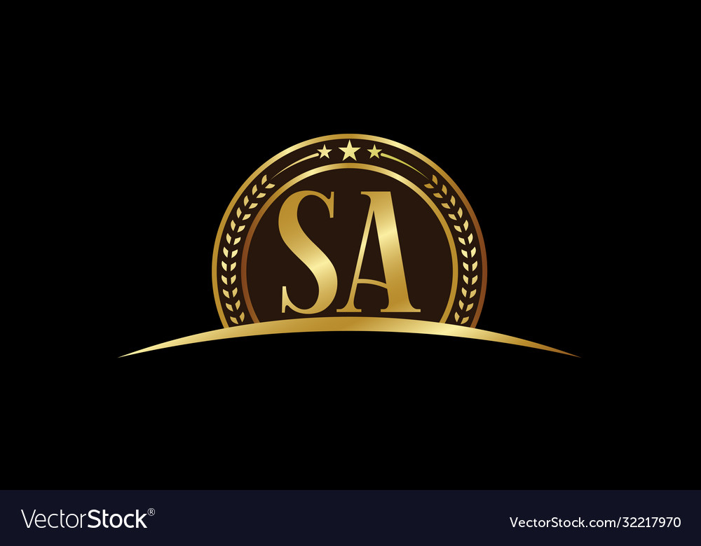 Initial Monogram Letter S A Logo Design Template Vector Image