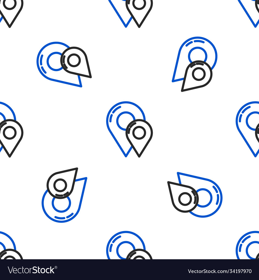 Line map pin icon isolated seamless pattern Vector Image Line map pin icon isolated seamless pattern
