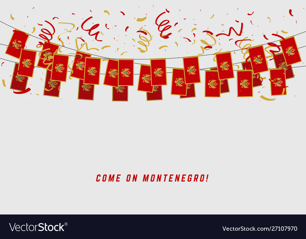 Montenegro garland flag with confetti