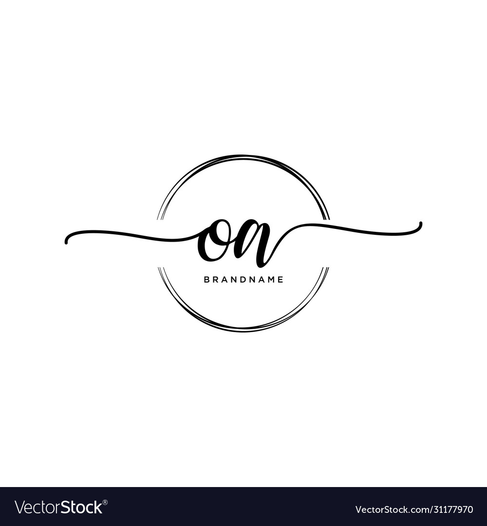 Oa Initial Handwriting Logo With Circle Template Vector Image