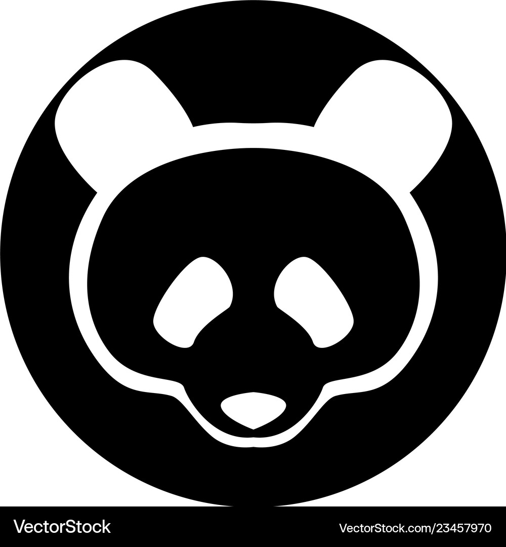 Panda head black logo and symbols Royalty Free Vector Image