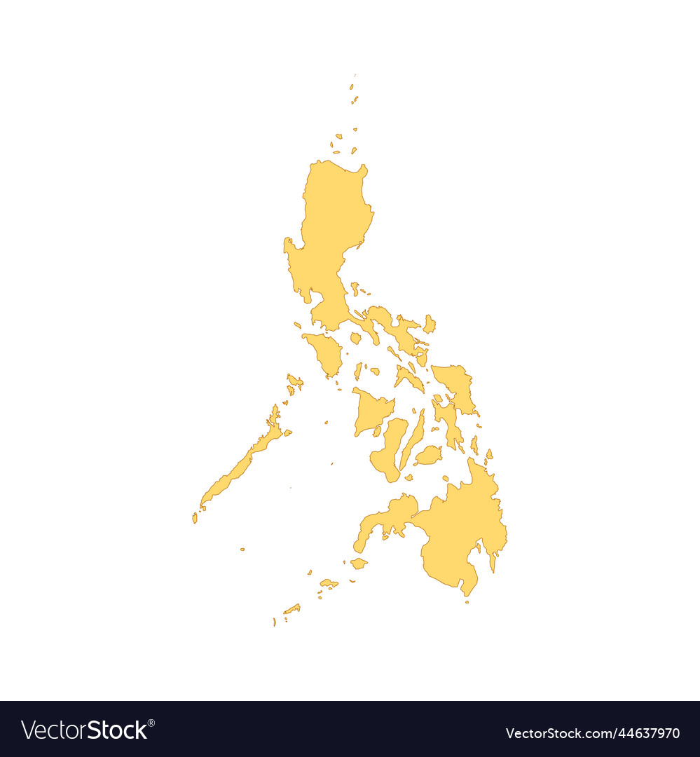 Philippines map color line element border vector image Philippines map color line element border