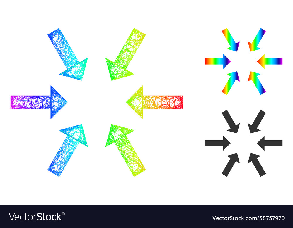 Rainbow net mesh gradient compact arrows icon Vector Image Rainbow net mesh gradient compact arrows icon