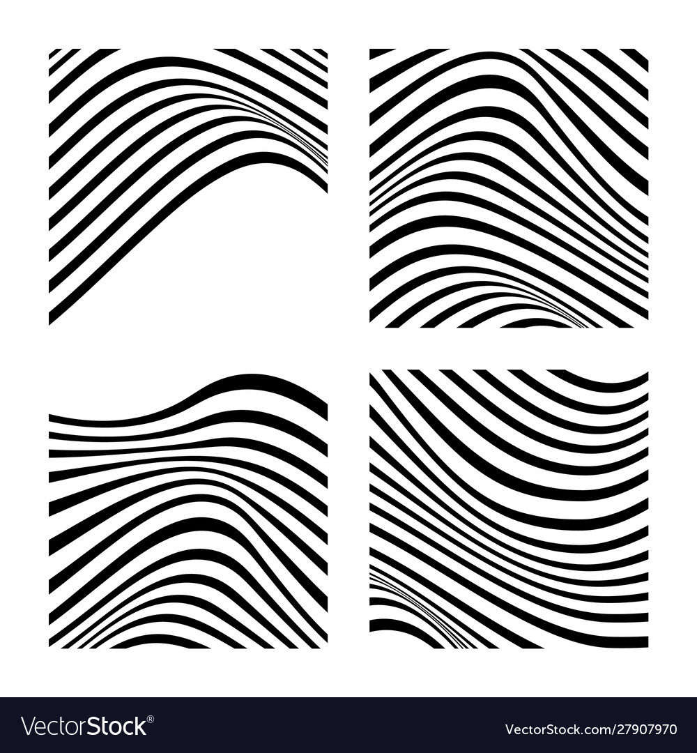 Set 4 abstract backgrounds with wavy lines Vector Image Set 4 abstract backgrounds with wavy lines