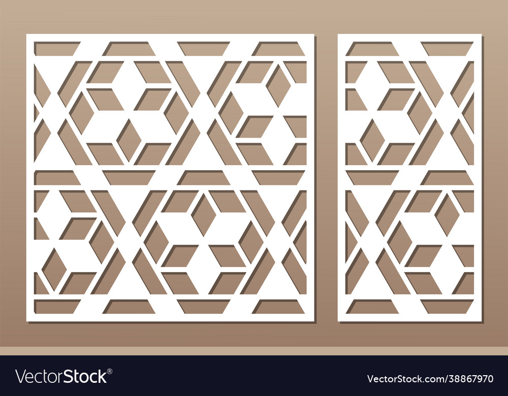 Set decorative card for cutting triangular linear Vector Image Set decorative card for cutting triangular linear