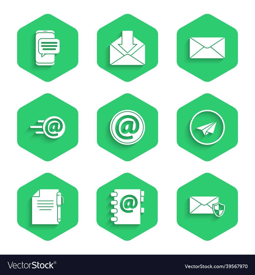 Set mail and e-mail address book envelope vector image Set mail and e-mail address book envelope