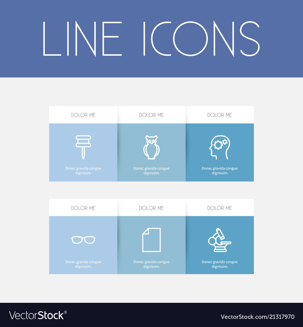 Set of 6 editable teach icons line style includes vector image Set of 6 editable teach icons line style includes