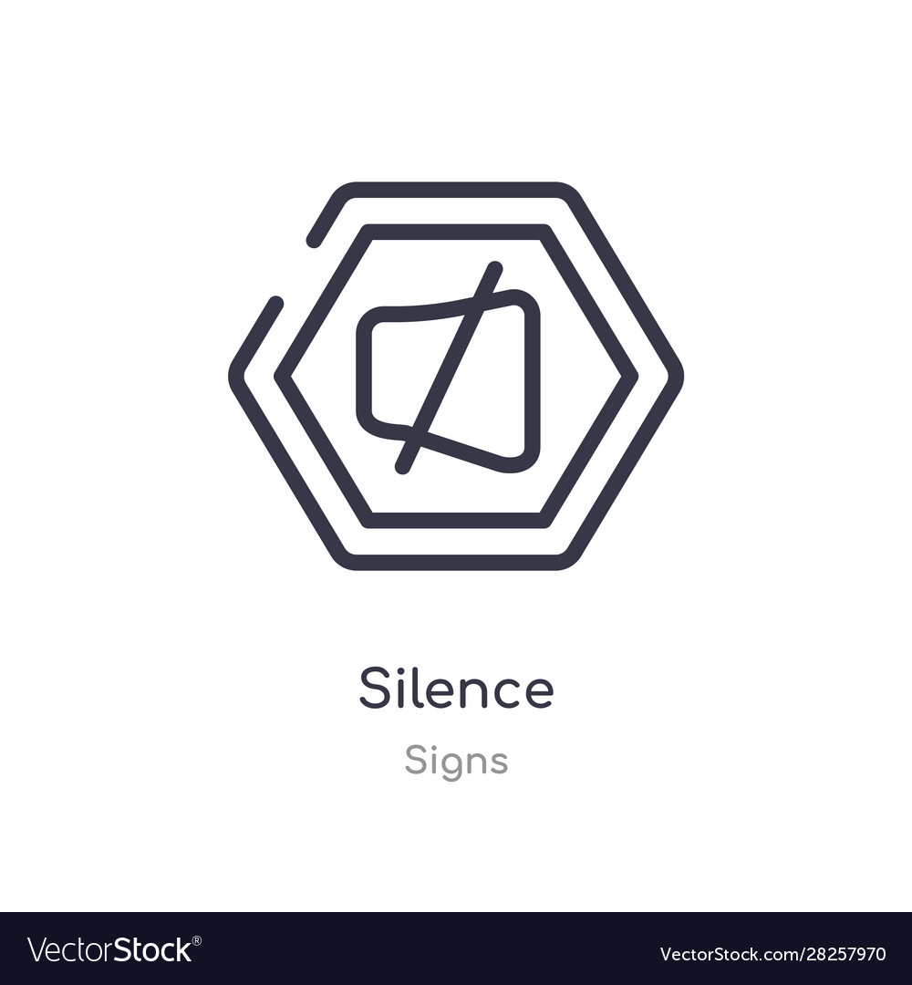 Silence Umriss Icon isolierte Linie von Zeichen