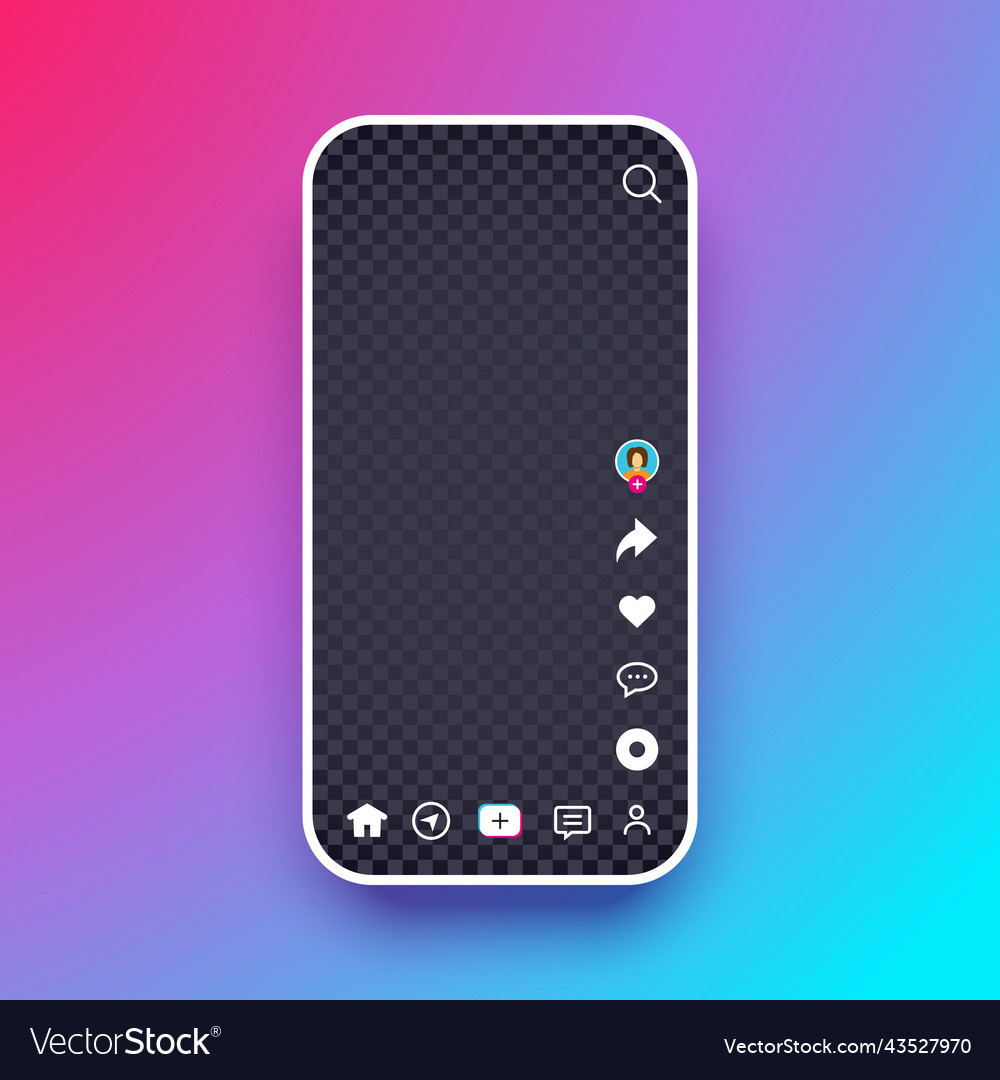 Social media tiktok interface phone screen ui Vector Image