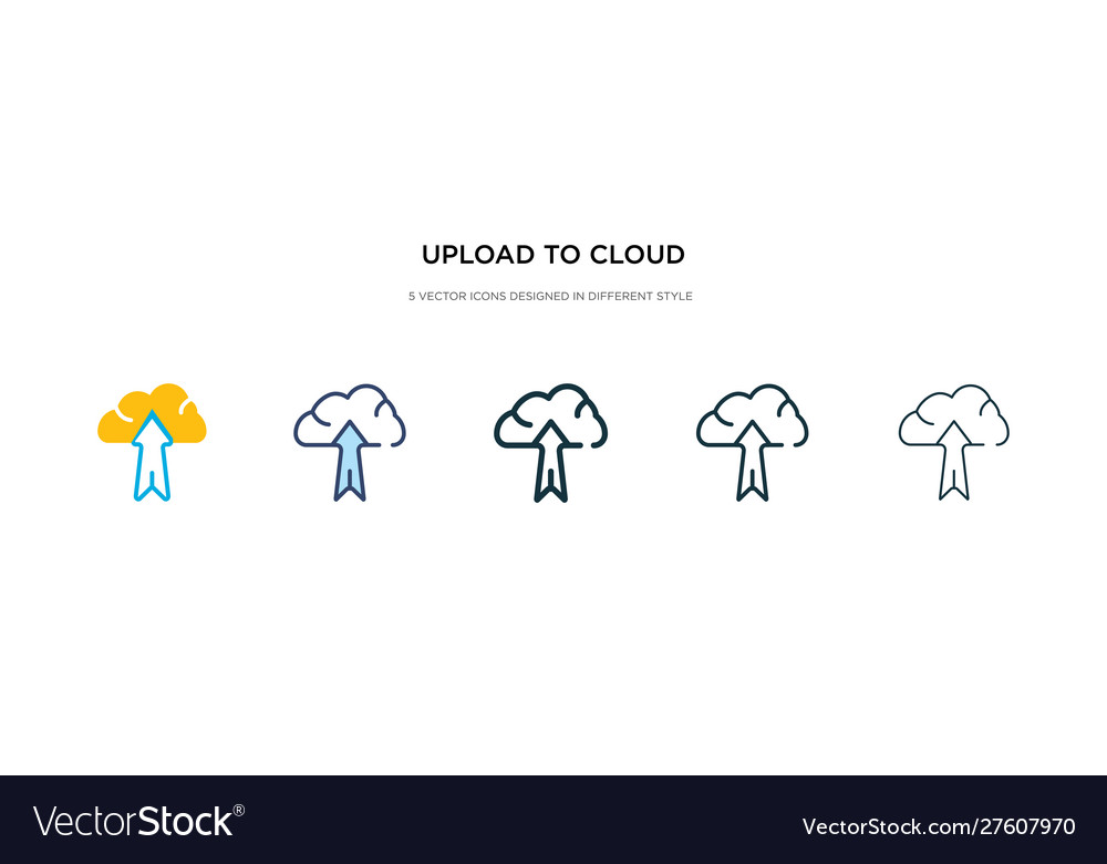 Upload to cloud icon in different style two