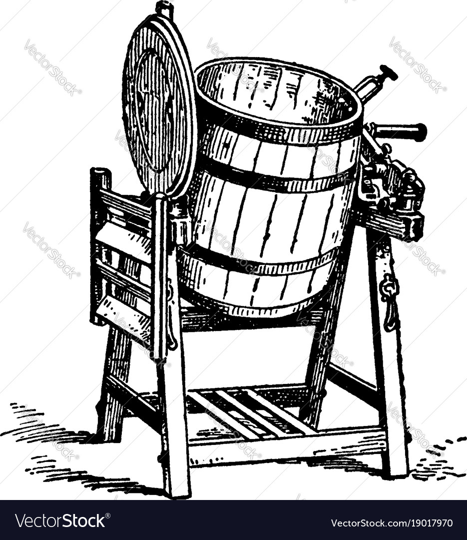 Vintage Butter Churn Drawing