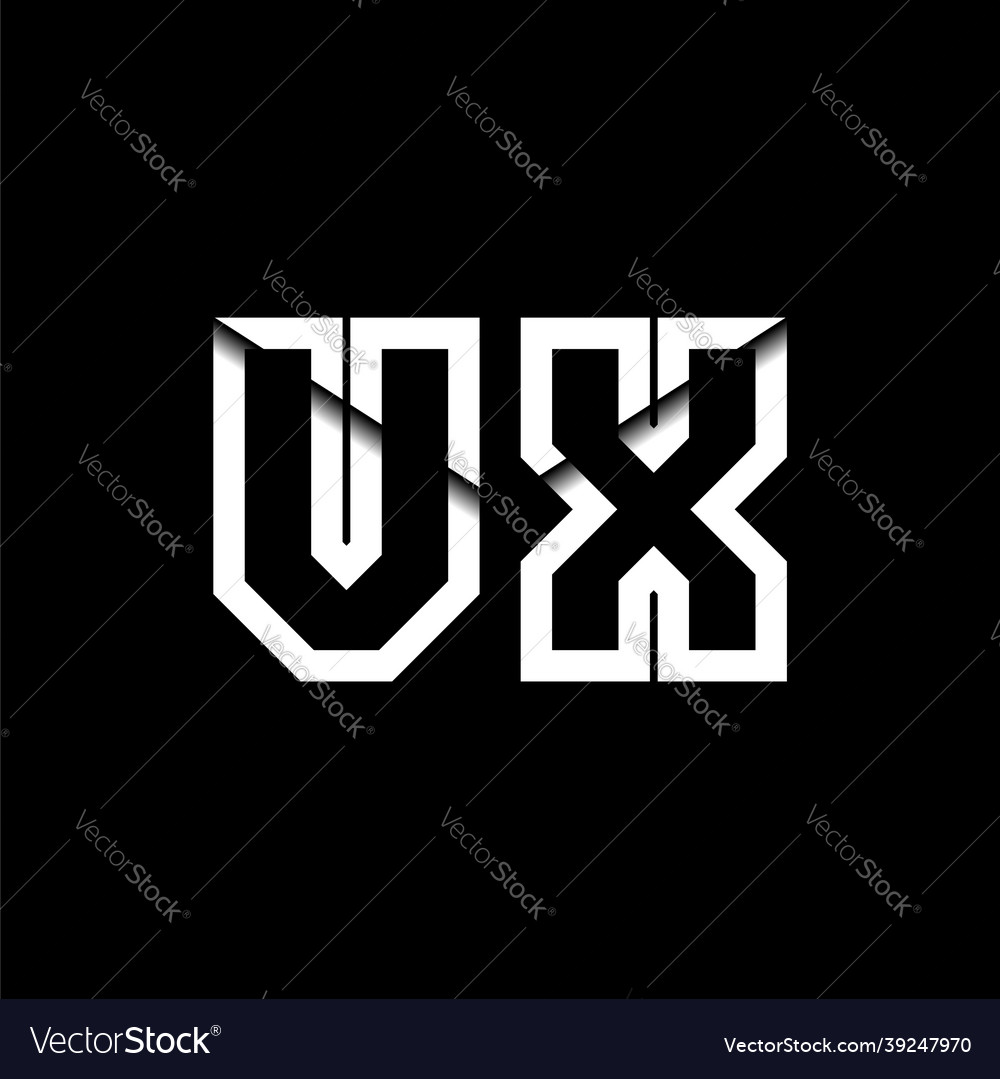 Vx monogram envelope shape style Vector Image Vx monogram envelope shape style