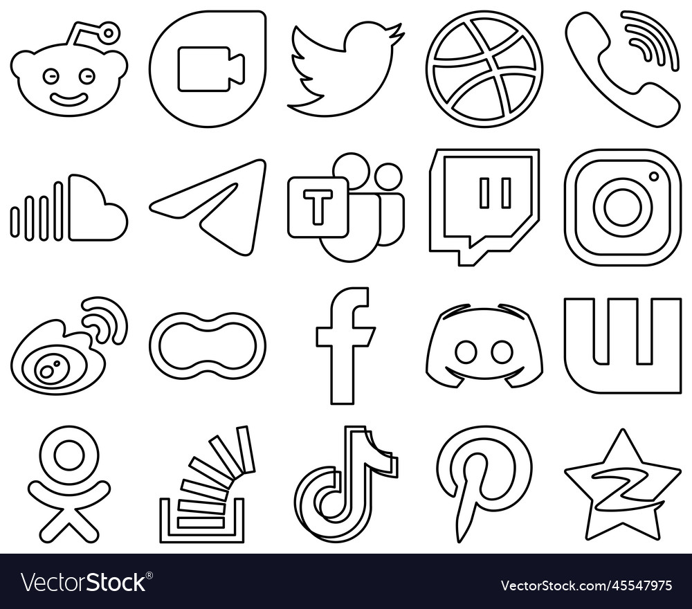 20 high-resolution and customizable black line