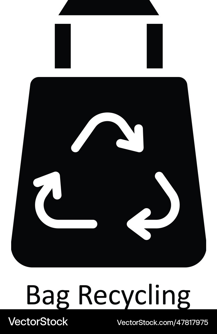 Bag recycling solid icon design Royalty Free Vector Image