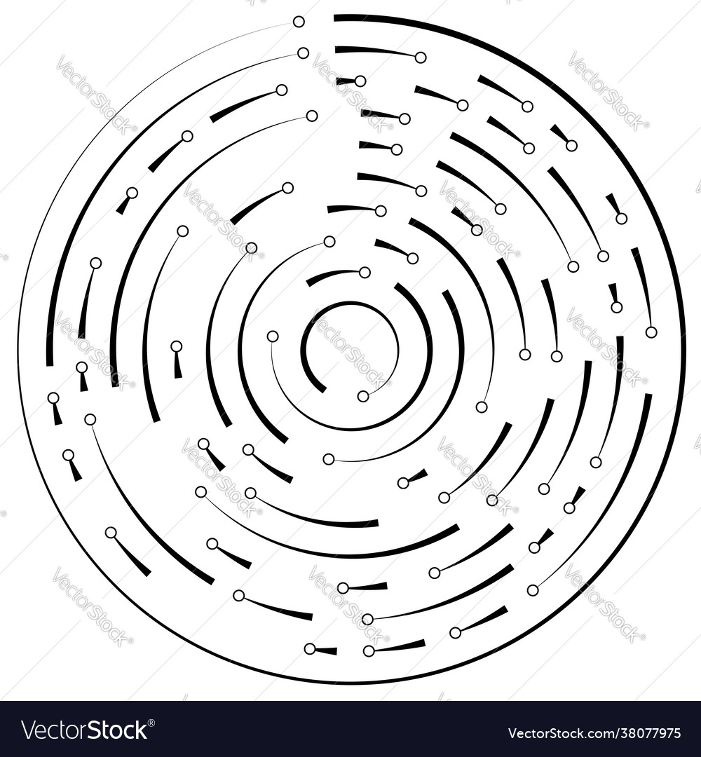 Circular radial lines with nodes points vector image Circular radial lines with nodes points